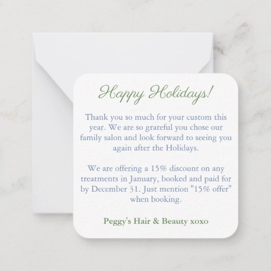 Elegant Baubles Small Business Logo Prettige feest Notitiekaartje (Achterkant)