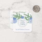 Elegant Baubles Small Business Logo Prettige feest Notitiekaartje (Voorkant / Achterkant in situ)