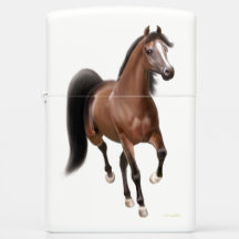 Elegant Bay Arabian Horse Zippo Lighter