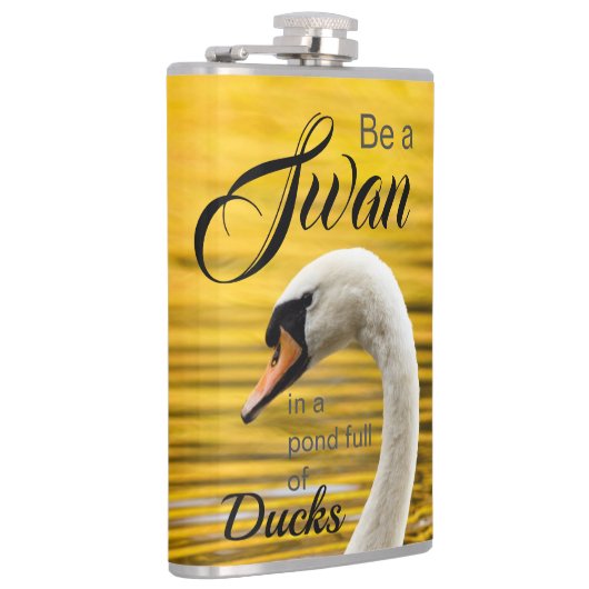 Elegant be a Swan Typography Inspirerend Heupfles (Rechts)
