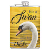 Elegant be a Swan Typography Inspirerend Heupfles (Voorkant)