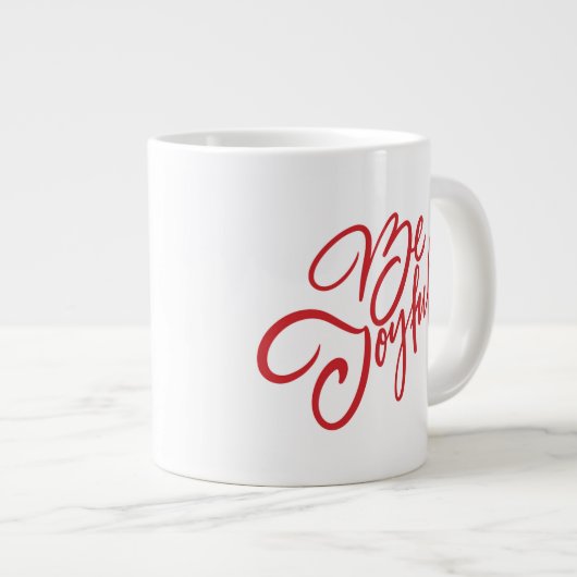 Elegant Be Joyful Holiday Design Grote Koffiekop (Voorkant rechts)