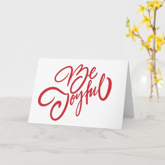 Elegant Be Joyful Holiday Design Kaart (Gele Bloem)