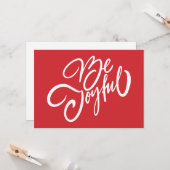 Elegant Be Joyful Holiday Design Kaart (Voorkant / Achterkant in situ)