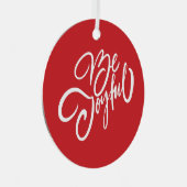 Elegant Be Joyful Holiday Design Metalen Ornament (Voorkant Rechts)