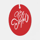 Elegant Be Joyful Holiday Design Metalen Ornament (Voorkant links)