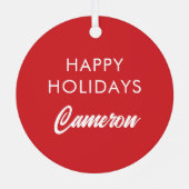 Elegant Be Joyful Holiday Design Metalen Ornament (Achterkant)