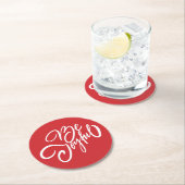 Elegant Be Joyful Holiday Design Ronde Kartonnen Onderzetter (Insitu)