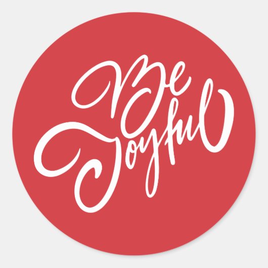 Elegant Be Joyful Holiday Design Ronde Sticker (Voorkant)
