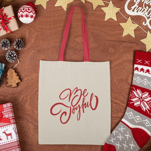 Elegant Be Joyful Holiday Design Tote Bag
