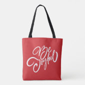 Elegant Be Joyful Holiday Design Tote Bag (Achterkant)