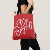 Elegant Be Joyful Holiday Design Tote Bag (Dichtbij)