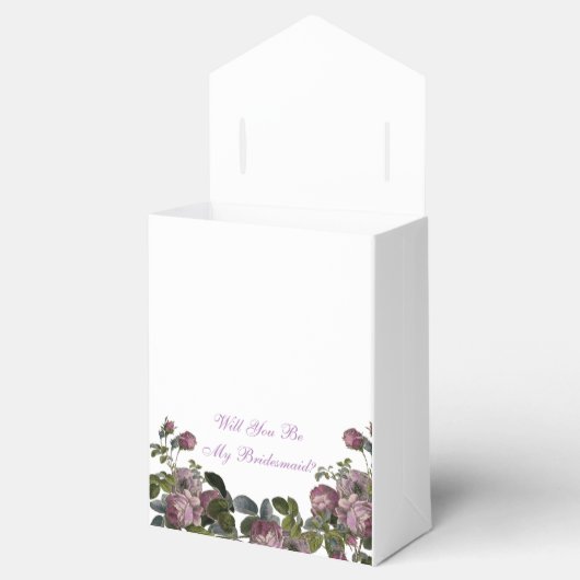 Elegant Be My Bridesmaid  Paarse Bloemen Bedankdoosjes (Geopend)