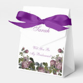 Elegant Be My Bridesmaid  Paarse Bloemen Bedankdoosjes (Voorkant Zijde)