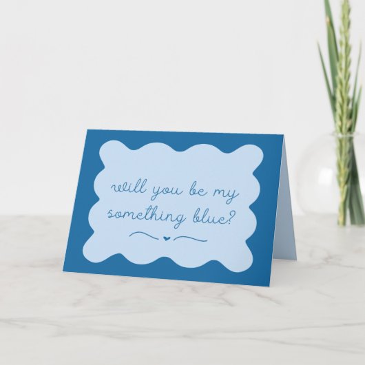 Elegant Be My Something Blue Chic Wavy Handgeschre Kaart (Voorkant)