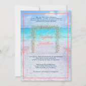 Elegant Beach Arbor Blue Coral Ombre Wedding Kaart (Voorkant)