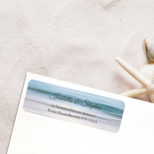 Elegant Beach Blue Ocean Return Address Etiket