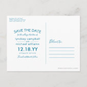 Elegant Beach Blue Ocean Save the Date Aankondigingskaart (Achterkant)