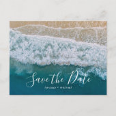 Elegant Beach Blue Ocean Save the Date Aankondigingskaart (Voorkant)