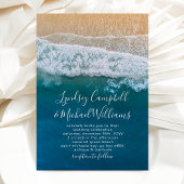 Elegant Beach Blue Ocean Wedding Kaart