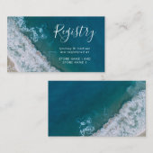 Elegant Beach Blue Ocean Wedding Registry Informatiekaartje (Voorkant / Achterkant)