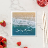 Elegant Beach Blue Ocean Wedding Servetten (Insitu)