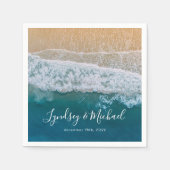 Elegant Beach Blue Ocean Wedding Servetten (Voorkant)