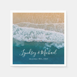Elegant Beach Blue Ocean Wedding Servetten