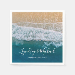 Elegant Beach Blue Ocean Wedding Servetten
