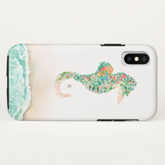 Elegant Beach Botanisch Seahorse Case-Mate iPhone Case (Achterkant (horizontaal))