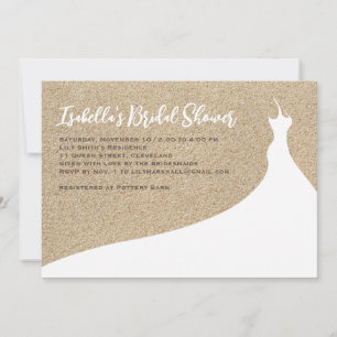 Elegant Beach Bridal Shower Invitation white Kaart