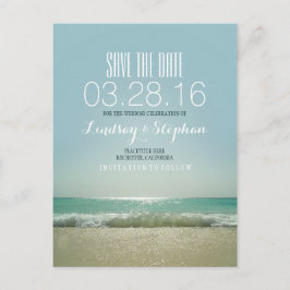 Elegant Beach Bruiloft Save the Date Aankondigingskaart