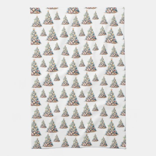 Elegant Beach Christmas Theedoek (Verticaal)