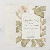 Elegant Beach Coastal Engagement Party Kaart (Voorkant / Achterkant)