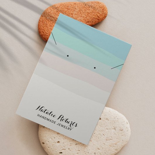 Elegant Beach Colors Jewelry Earning Display Visitekaartje