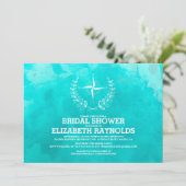 Elegant Beach Destination Bridal Shower Invitation Kaart (Staand voorkant)