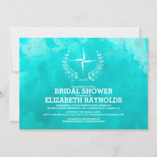 Elegant Beach Destination Bridal Shower Invitation Kaart