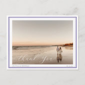 Elegant Beach Destination Nautical Wedding Photo Briefkaart (Voorkant)