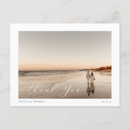 Elegant Beach Destination Wedding Foto Dank je Briefkaart