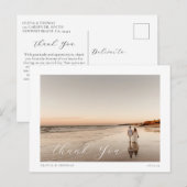 Elegant Beach Destination Wedding Foto Dank je Briefkaart (Voorkant / Achterkant)