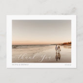 Elegant Beach Destination Wedding Foto Dank je Briefkaart (Voorkant)