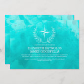 Elegant Beach Destination Wedding Invitations Kaart (Voorkant / Achterkant)