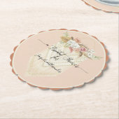 Elegant Beach Floral Greenery Blush Vrijgezellenfe Kartonnen Onderzetters (Gekanteld)