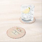 Elegant Beach Floral Greenery Blush Vrijgezellenfe Kartonnen Onderzetters (Insitu)
