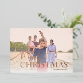 Elegant Beach kerstgroet Folie Feestdagenkaart (Staand Voorkant)