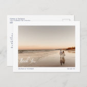 Elegant Beach Modern class Weddenschap Foto bedank Briefkaart (Voorkant / Achterkant)