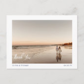Elegant Beach Modern class Weddenschap Foto bedank Briefkaart (Voorkant)