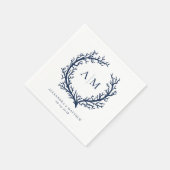 Elegant Beach Nautical Monogram Weddenschap Servet (Hoek)