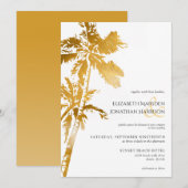 Elegant Beach Palm Trees Gold Tropical Kaart (Voorkant / Achterkant)