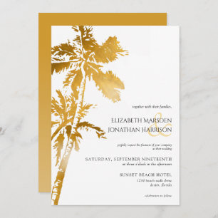 Elegant Beach Palm Trees Gold Tropical Kaart
